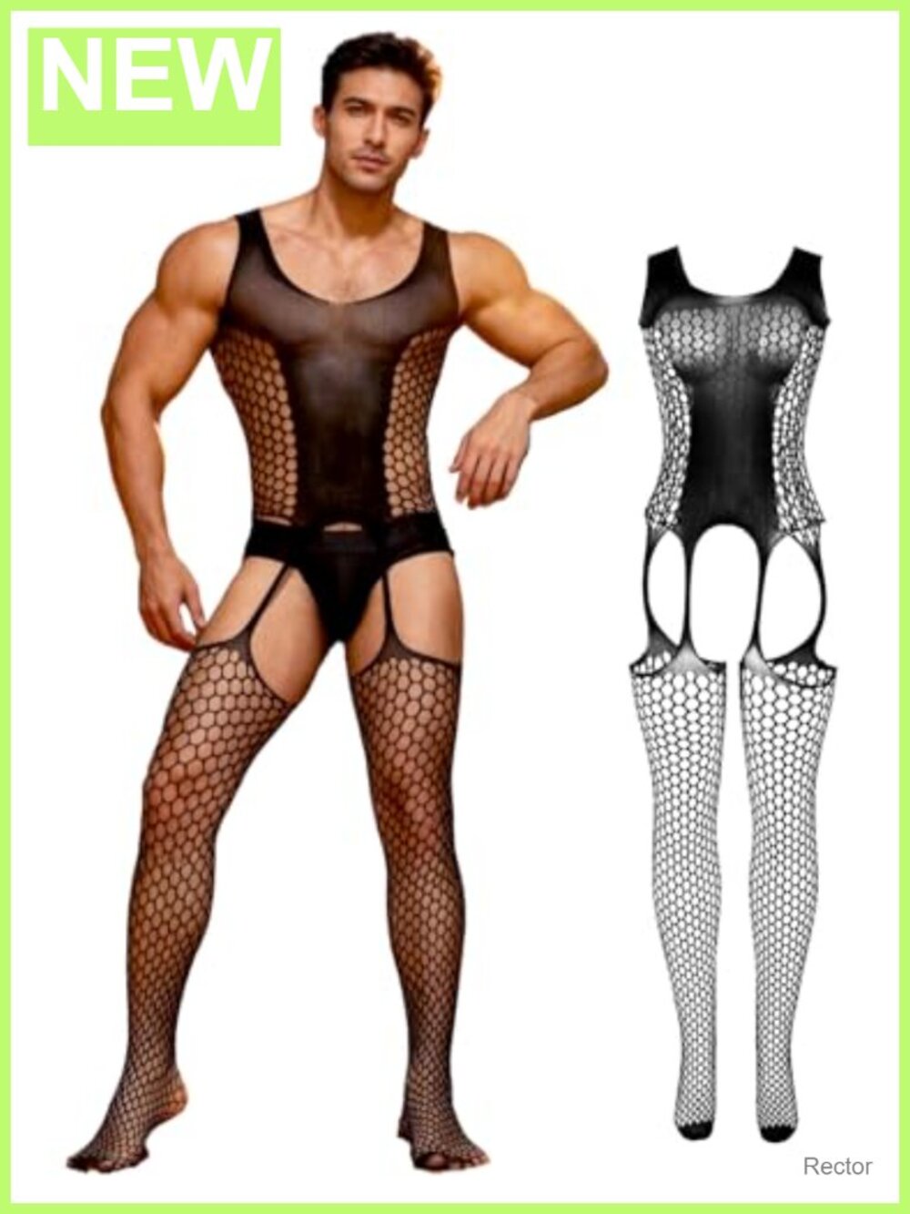 Fishnet Bodystocking Bodysuit Lingerie Men Sexy Stretchy